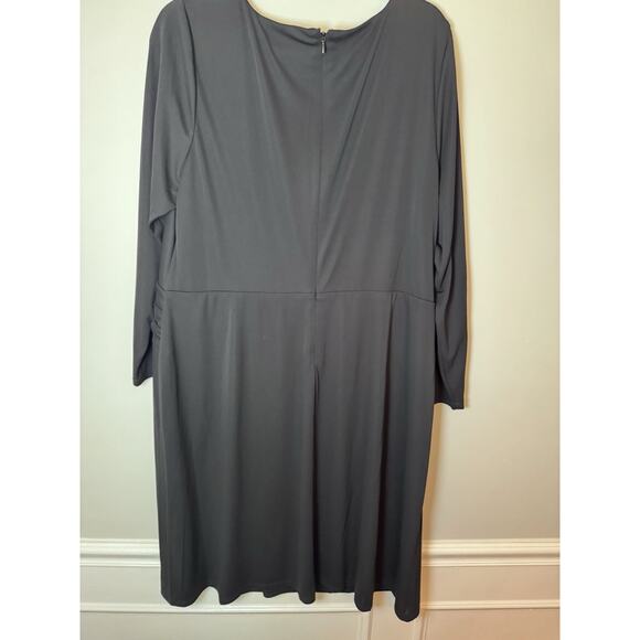 Lauren Ralph Lauren Women's Jersey Long-Sleeve Dress Lined Black Size 16W - Picture 7 of 11
